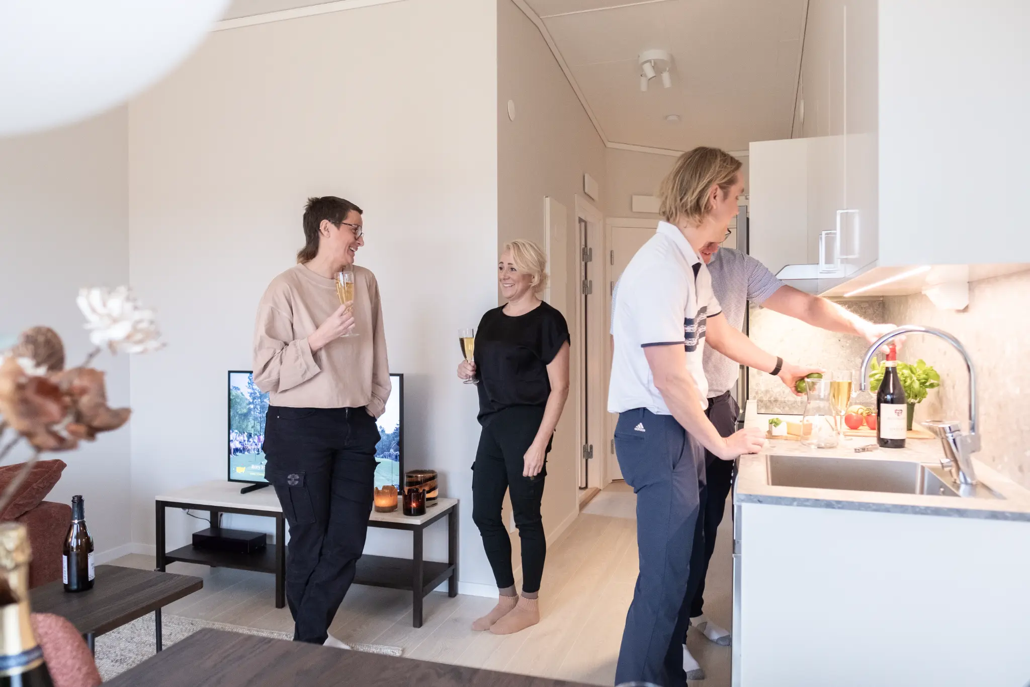 Guests socialising in a Quality Living accommodation